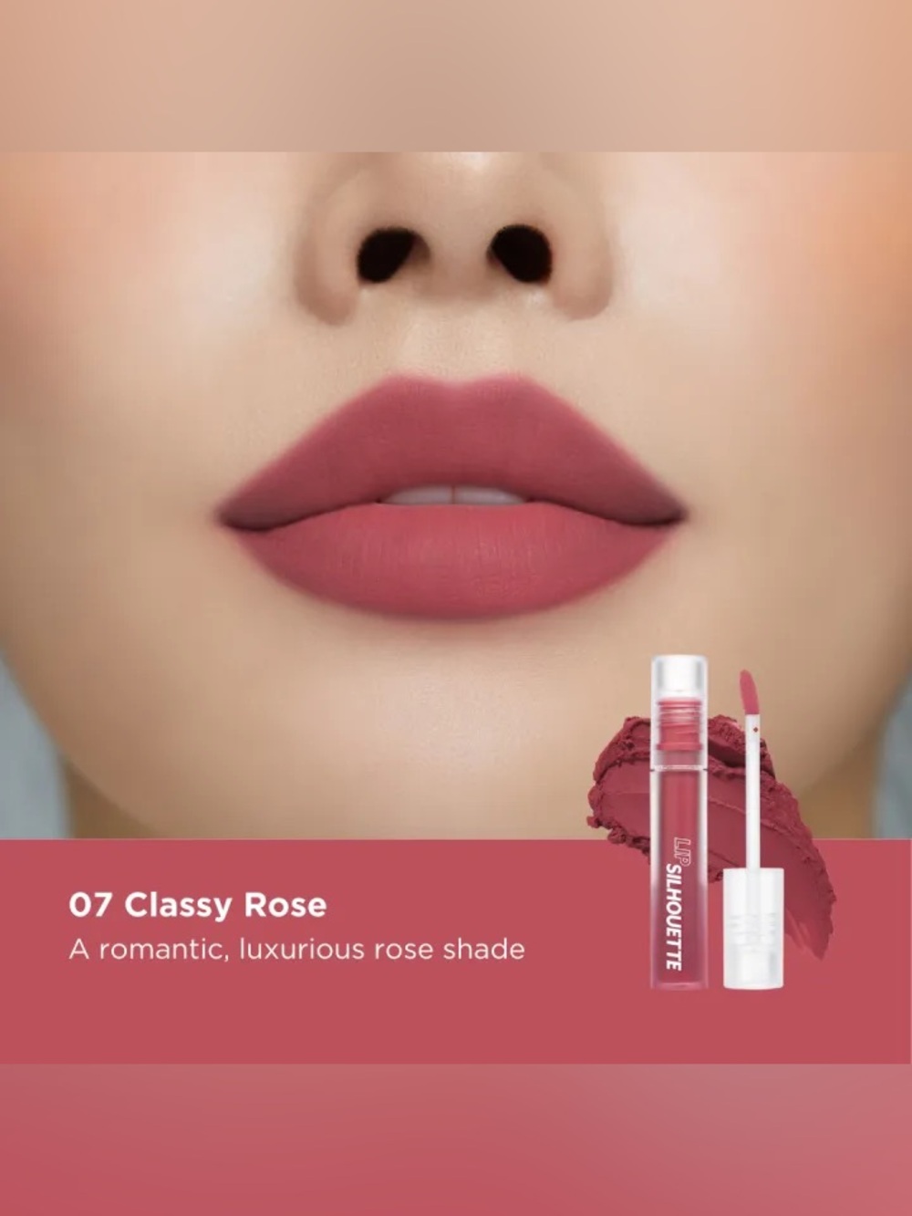 I’m Meme 07 Classy Rose Lip Silhouette Matte Velvet Tint-medium rose pink shade